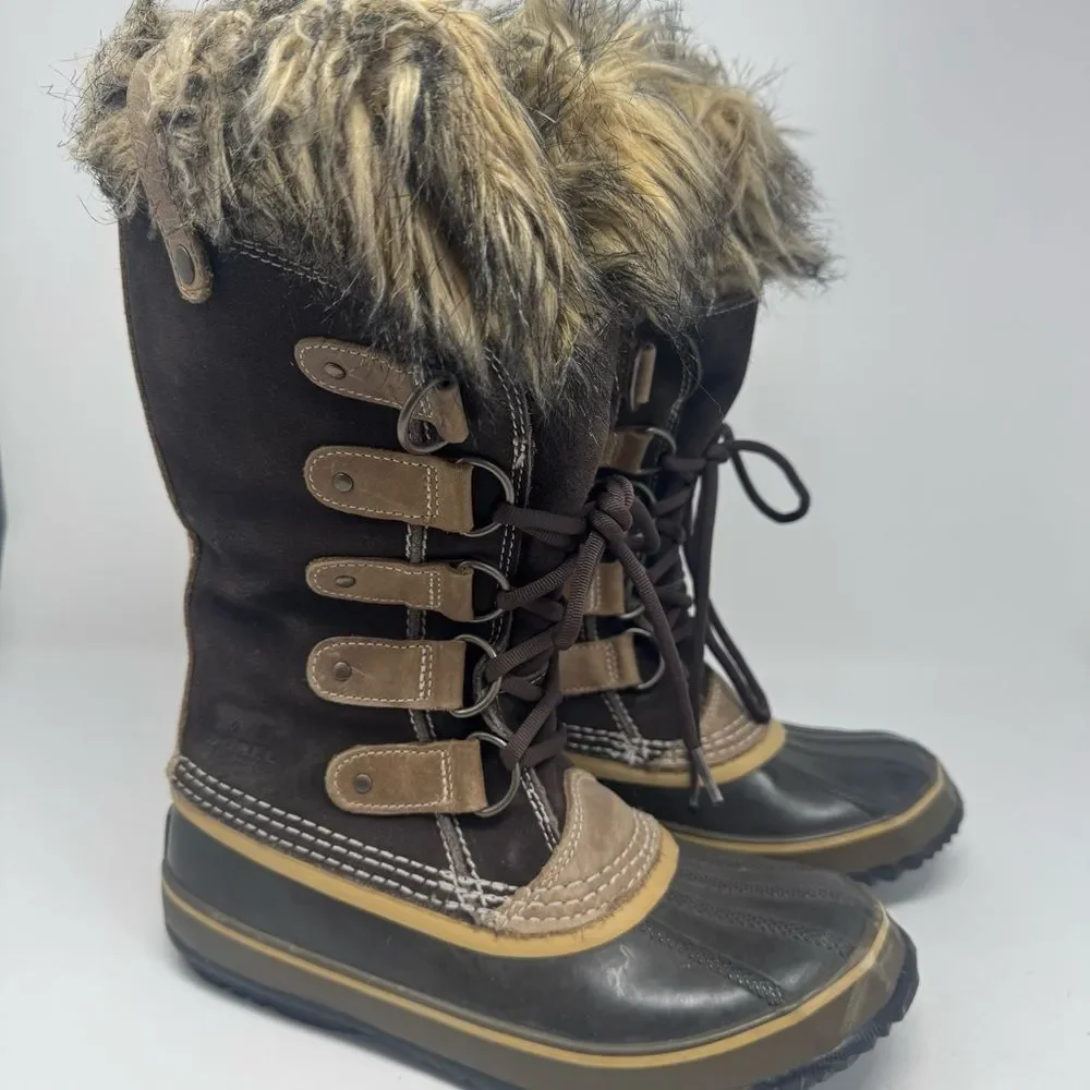 SOREL | Waterproof Removable Faux Fur Winter Boots Brown & Tan Women’s Size 7